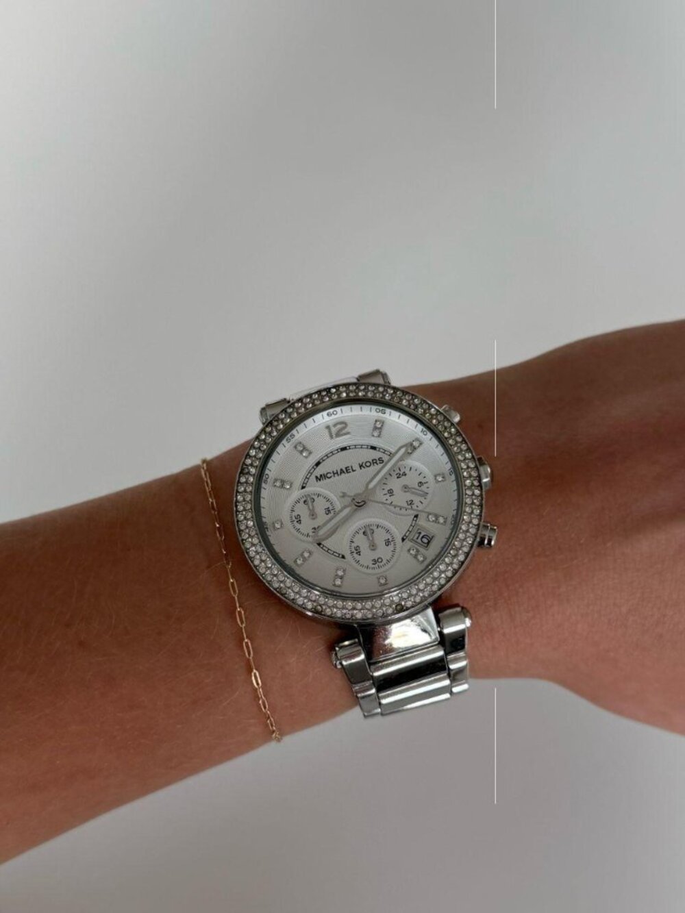Michael Kors Silver Crystal Chronograph Watch